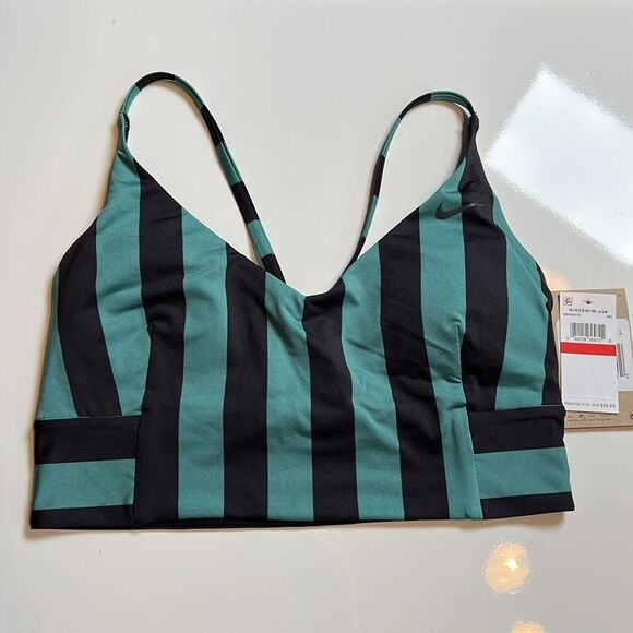 NIKE Women’s Statement Stripe V NECK Midkini BIKINI TOP - Picture 3 of 10
